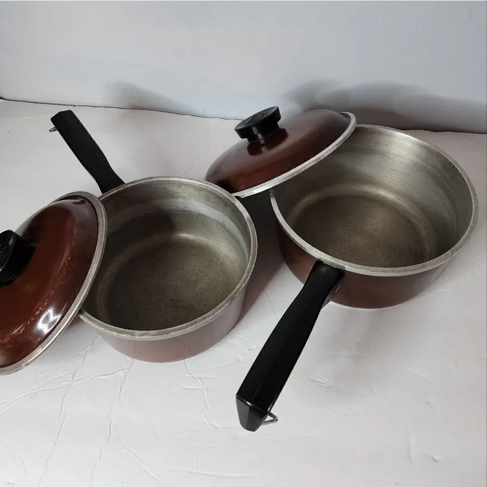 Vintage Club pans brown mod century modern with lids